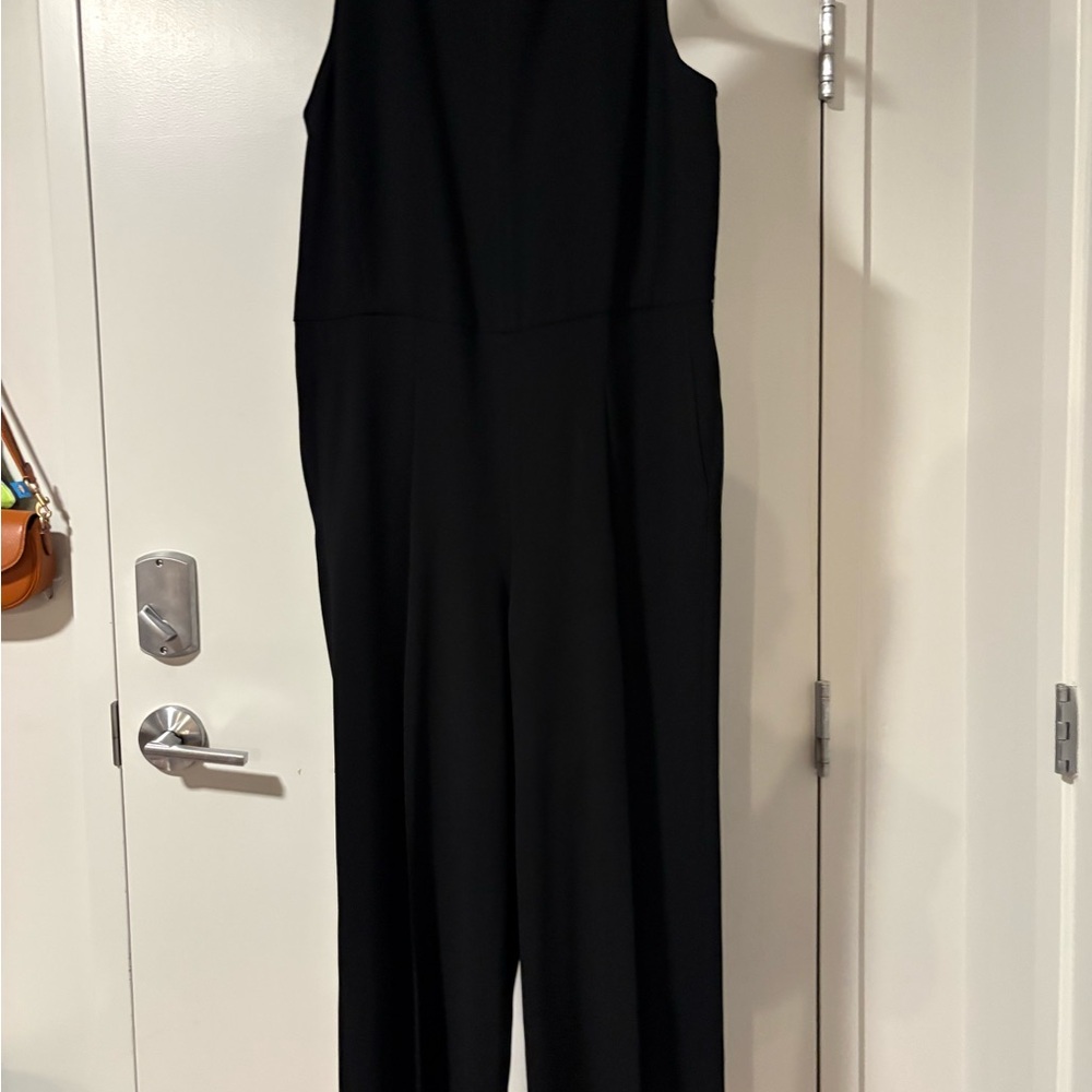 Black Sleeveless Wide-Leg Jumpsuit